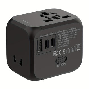 Temu Universal Travel Adapter: Compact, Safe, and Versatile for Over 180 Countries