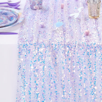 1Pc Pink Sequin Table Runner - Perfect For Mermaid & Underwater Themed Parties, Girls' Birthdays, And Wedding Decorations Mermaid Party Decorations Mermaid Party Supplies