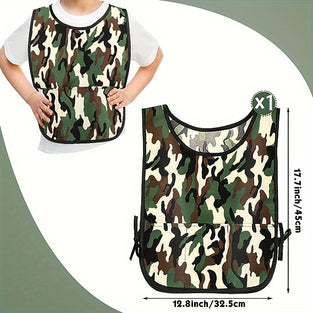 1pc Army Military Suit Fighter Costume Halloween Party Character Dress Up Birthday Gift Camouflage Vest