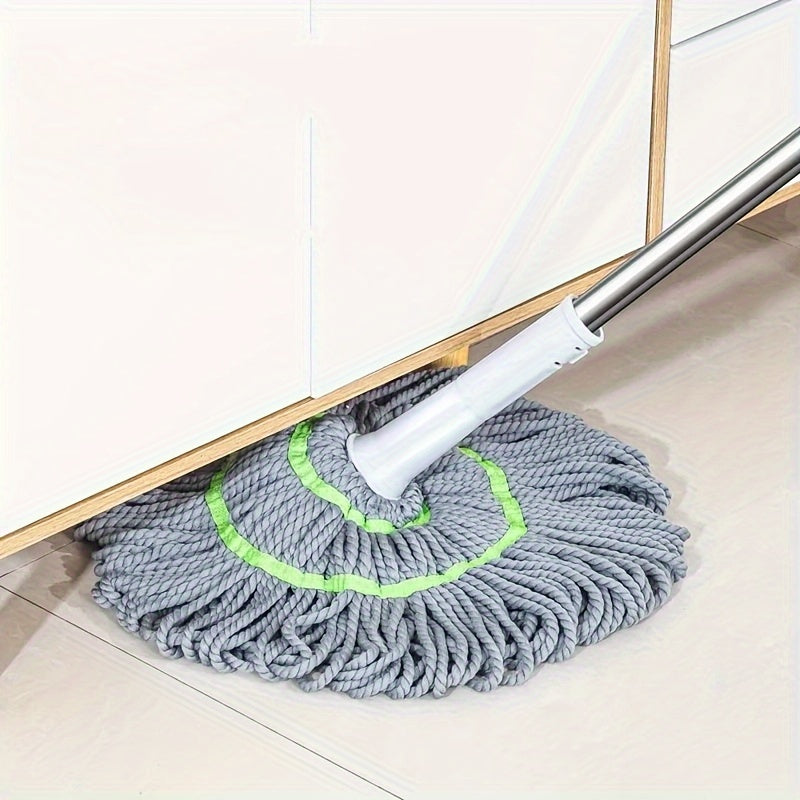 Microfiber Twist Mop for Floor Cleaning Dust Mop with Extendable Stainless Steel Triangle Handle Spin Mop Telescopic Adjustable Perfect for Cleaning Hardwood Laminate Tiles