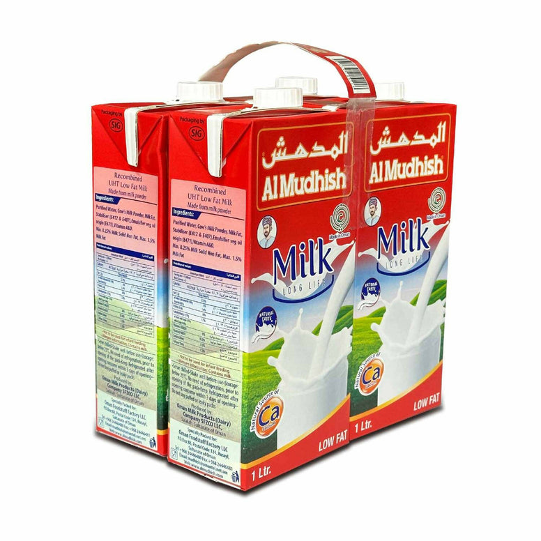 حليب المدهش قليل الدسم معقم بدرجة حرارة عالية 4 × 1 لتر