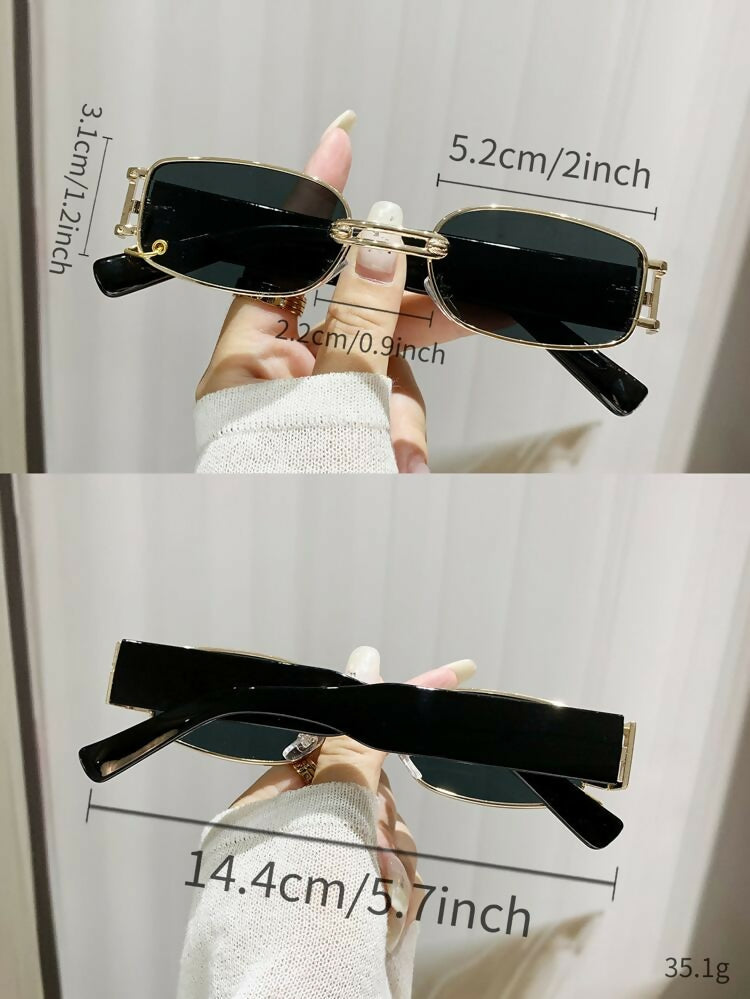 One Piece Genderless Black Square Sunglasses Fashion Accessories