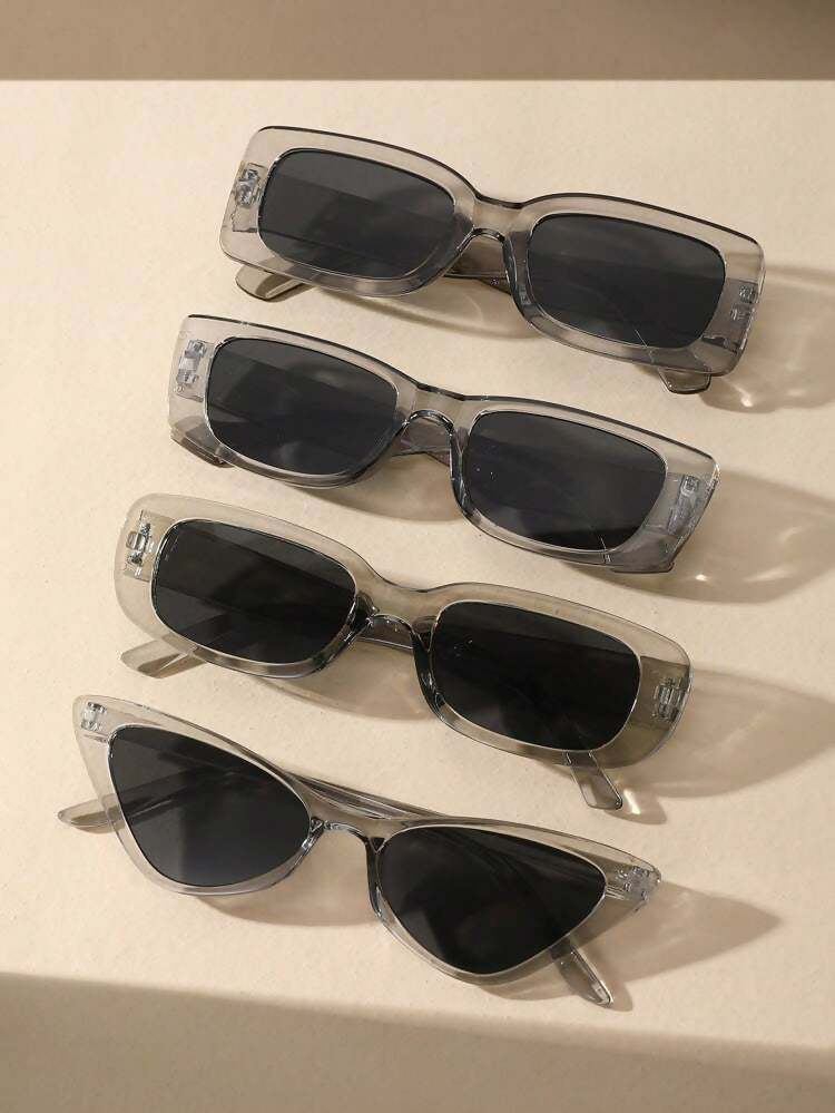 Casual Geometric Frame Sunglasses 4 Pairs Women