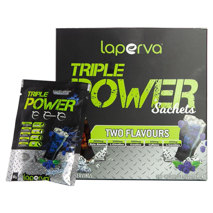 Laperva Triple Power Pre Workout Sachets Cola And Blue Raspberry 30 Sachets