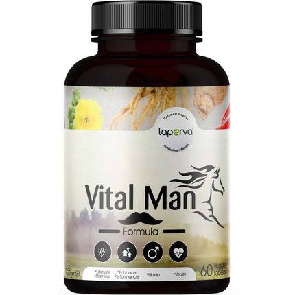 Laperva Vital Man Supports Testosterone Enhances Sexual Desire Reduces Erectile Dysfunction 60 Veggie Tablets