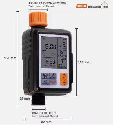 Digital Water Timer for Gardens HCT311 Battery Operated Weather Resistant