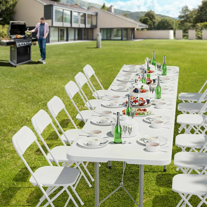 Rectangular HDPE Plastic Folding Tables for Picnic Camping Party Restaurant