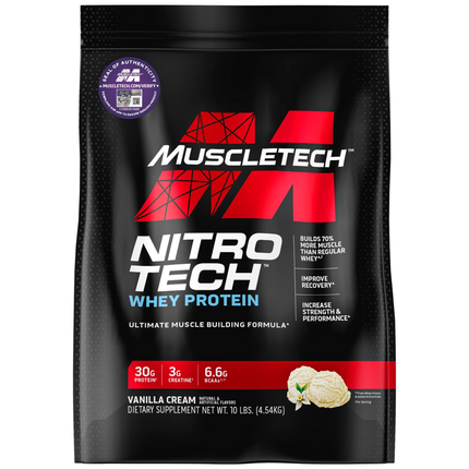 MuscleTech NitroTech Whey Protein Vanilla 10 lbs 4.54 kg