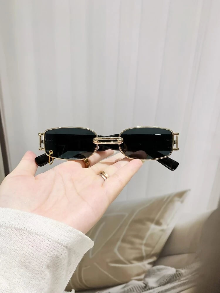 One Piece Genderless Black Square Sunglasses Fashion Accessories