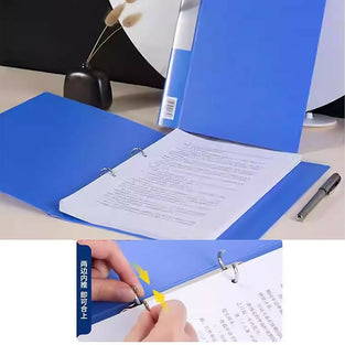 Plastic File Folder 2D Ring Clip Ring Binder A4 Size Tough & Durable Board Box File Certificates and Documents 5382