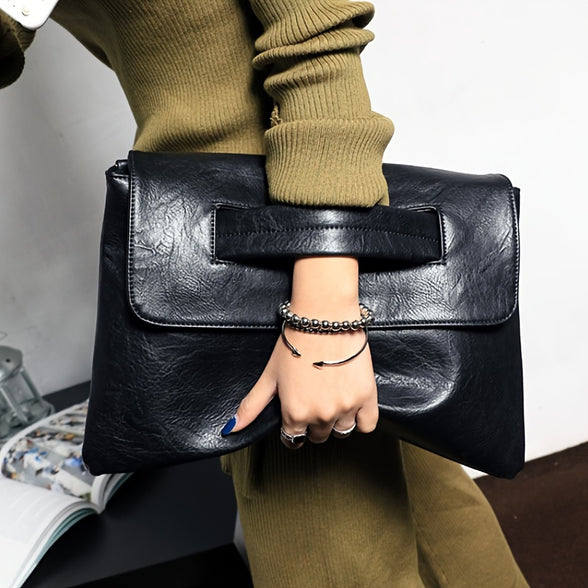 New Womens Bag Large Capacity Briefcase Simple Shoulder Versatile Handbag Envelope Bag Office Business Tablet Bag