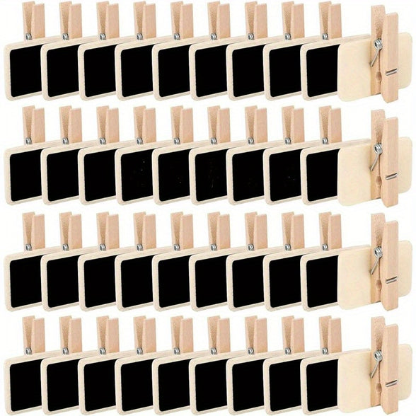 20Pack Wooden Chalkboard Signs with Clips  Perfect for Food Labeling Memos  Party Decorations Chalkboard Food Signs