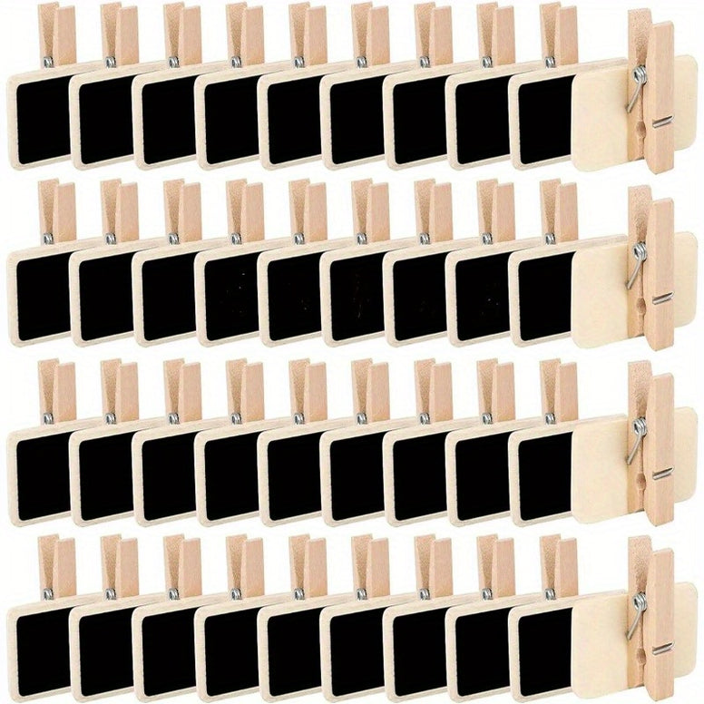 20Pack Wooden Chalkboard Signs with Clips  Perfect for Food Labeling Memos  Party Decorations Chalkboard Food Signs