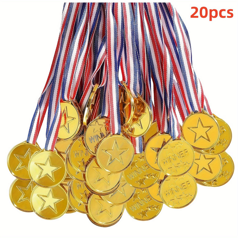 20pcs Plastic Winner Award Medals 