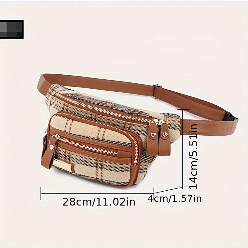 1pc Womens Fashion Crossbody Chest Bag Striped Contrast Color Nylon Material Small Sling Purse For Business Cashier Waist Pack For Coins  Phone Bum Bag Fanny Pack