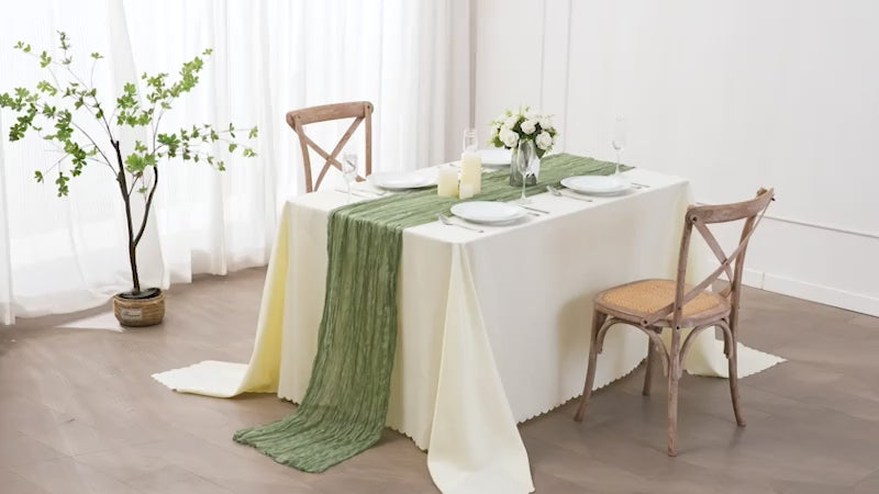 1pc Boho Green Gauze Table Runner  SemiSheer Cheesecloth Tablecloth For Wedding Bridal Shower Birthday Party  Perfect For Table Centerpieces And Decor