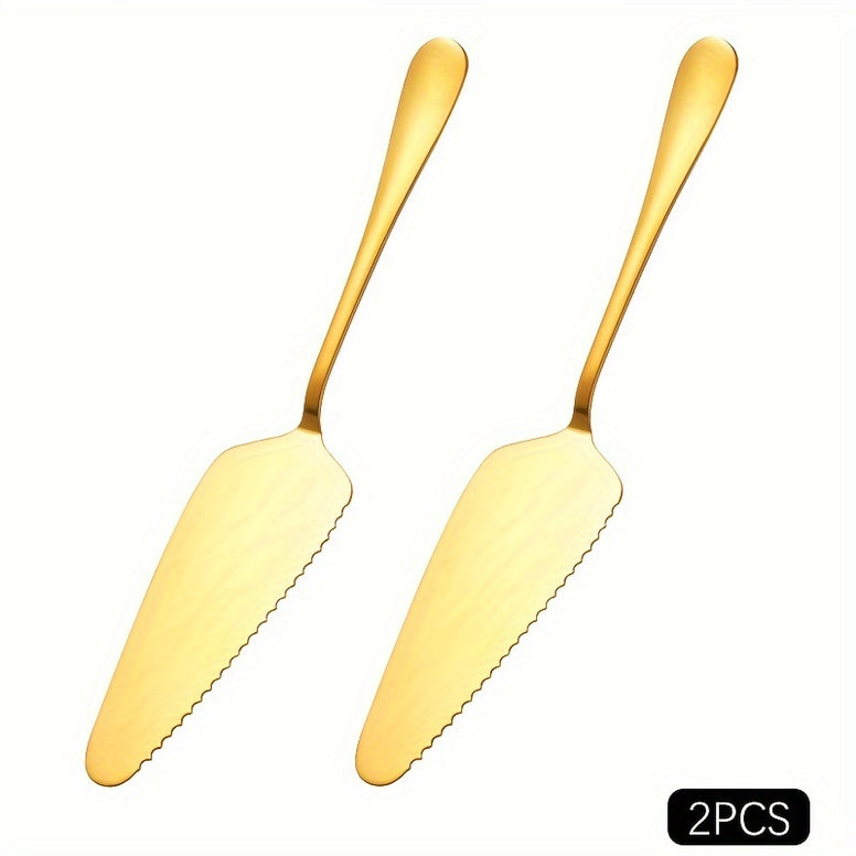 124pcs Christmas Stainless Steel Cake Spatula Baking Pizza Spatula Household Cake Spatula Triangular Cheese Spatula Pizza Server With Fine Serrated Edge For Wedding Anniversary Birthday Party