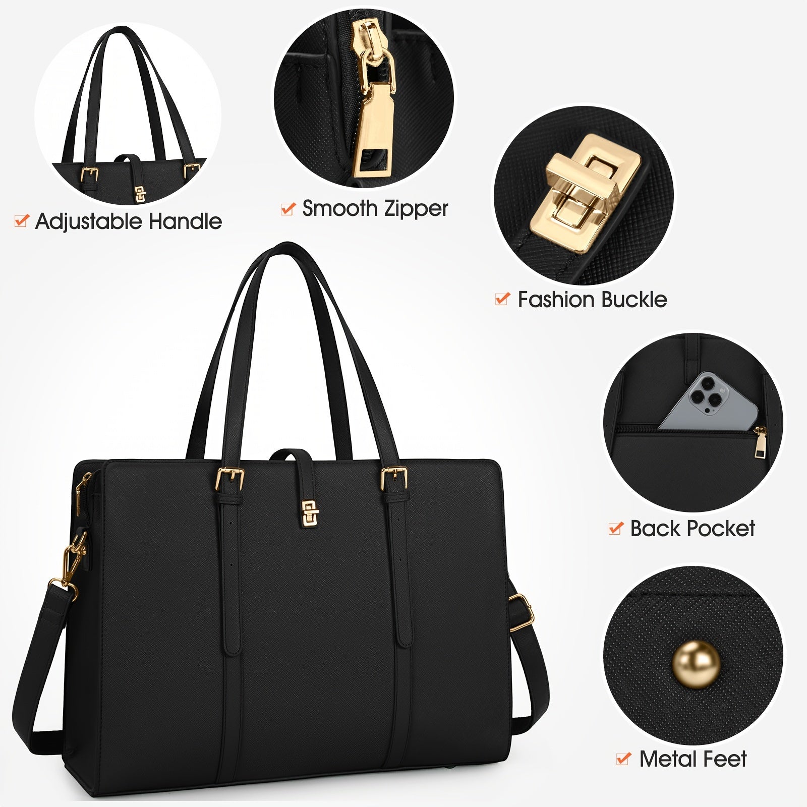 1pc Waterproof 156Inch Laptop Storage Crossbody Bag PU Leather Briefcase Large Capacity Fashion Business Handbag