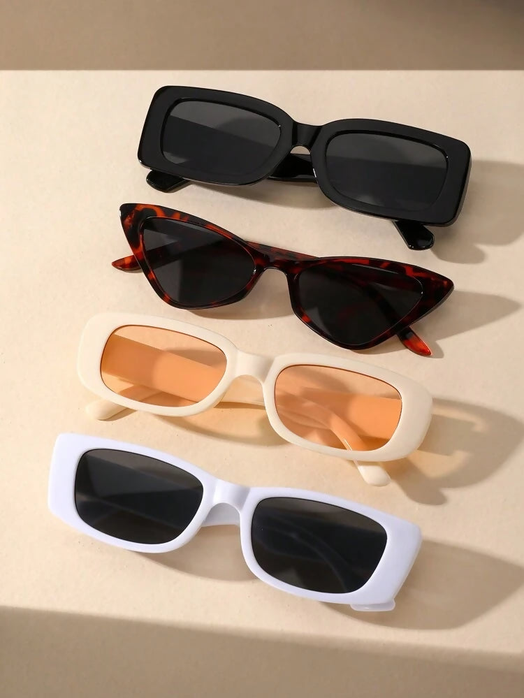 Casual Geometric Frame Sunglasses 4 Pairs Women