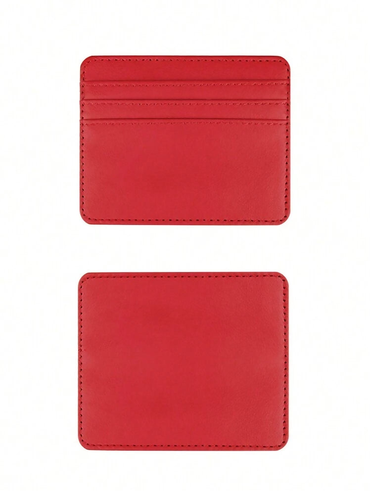 1Pcs Pu Leather Portable Slim Credit Card Holder, Mini Card Holder for Business Cards, Coins, Pass Cards....