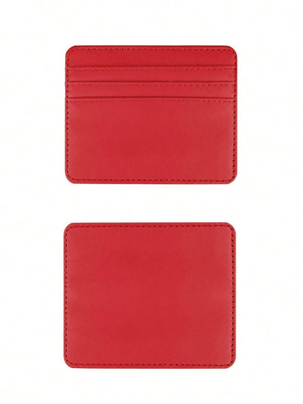 1Pcs Pu Leather Portable Slim Credit Card Holder, Mini Card Holder for Business Cards, Coins, Pass Cards....