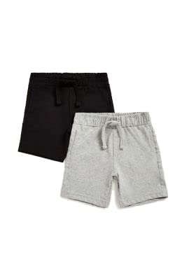 Mothercare Boys EB168 Black and Gre Years Jerse Years Shorts - 2 Pack