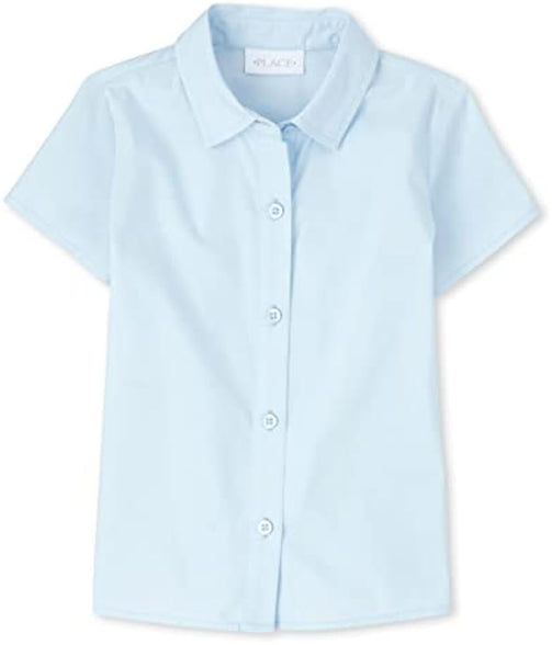 The Children's Place girls Uniform Poplin Button Down Shirt Shirt