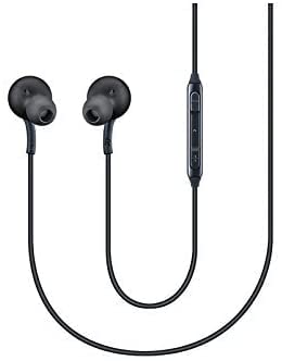 Samsung AKG Earbuds Original 3.5mm in-Ear Earbud Headphones with Remote & Mic for Galaxy A71, A31, Galaxy S10, S10e, Note 10, Note 10+, S10 Plus, S9 - Includes Pouch and LED Keychain - Black