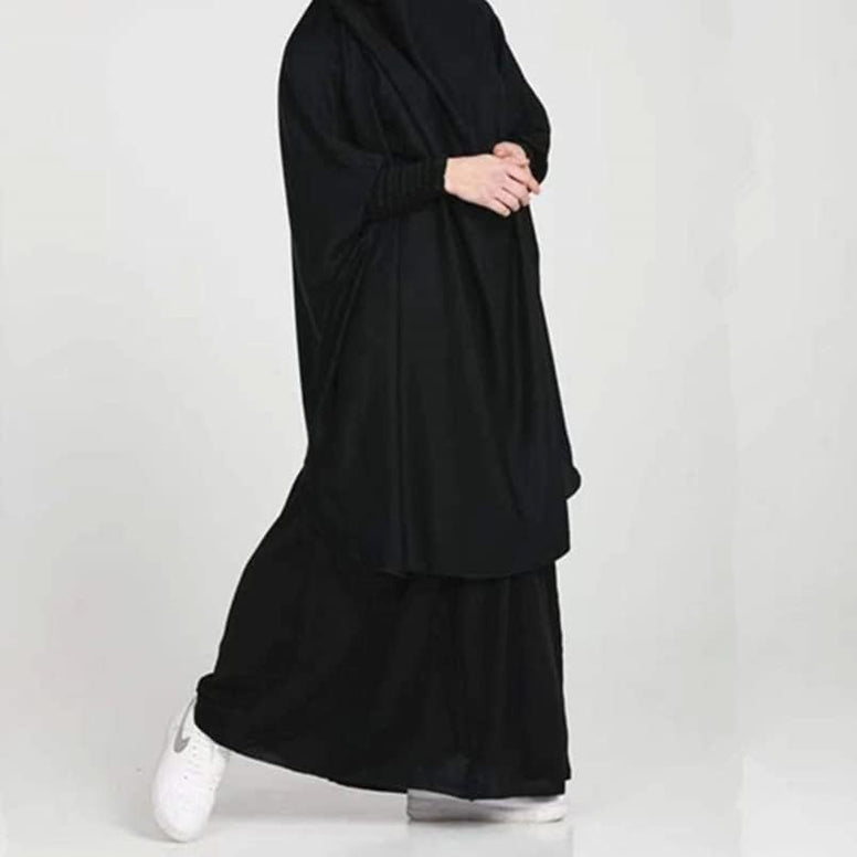 BOJON Muslim Two Piece Prayer Dress for Women Abaya Dress Islamic Middle East Dubai Turkey Maxi Abaya Kaftan with Full Length Hijab Dress