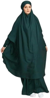 THE ABAYA FASHION- Women Muslim Two Piece Prayer Dress Abaya Islamic Middle East Dubai Turkey Maxi Kaftan Full Length Hijab Dress