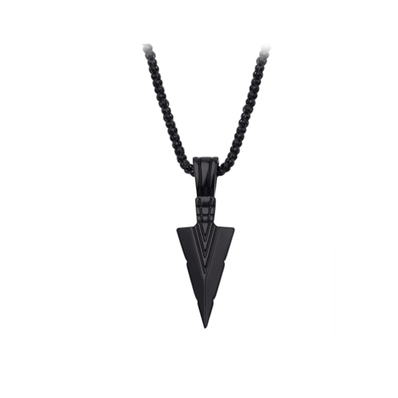 Beauenty Fashionable Pendant Necklace for Mens Cool Spearpoint Arrowhead Pendant Chain Necklace