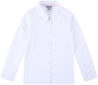 Bienzoe Girls Long Sleeve Shirt: Kids School Uniform Button Down Cotton Oxford Blouse