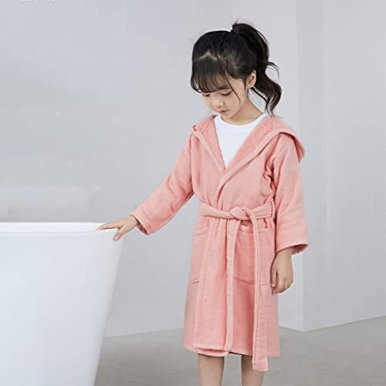 XUEMML Boys Girls Towel Bathrobe, Robe Microfibre，Hooded Toddler Soft Fuzzy Robe For Kids 3-8 Years