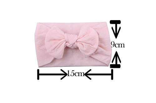 QUUPY 6 Pcs Baby Girls Bowknot Headbands Elastic Soft Hairbands Headband Head Wraps Stretch Hair Band Hair Styling Accessories For Newborn Infant Toddler Baby Girls (Color Random)