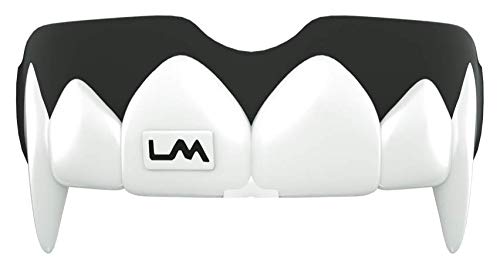 (3D Vampire Fangs - Black / White) - Loudmouth Sports Mouth Guard 3D Vampire Fangs Adult & Youth Mouth Guard Boil & Bite Mouthguard for Football, Basketball, Hockey, MMA, Boxing, Lacrosse & More