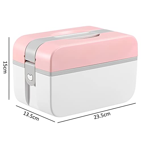 McMola Medical Box Storage Medicine Box, Household Medicine Box, First Aid Kit Organizer, Pink, with Compartments, Medicine Storage Portable Medicine Chest Drug Storage Box(Size : Small)