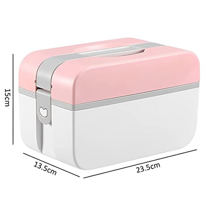 McMola Medical Box Storage Medicine Box, Household Medicine Box, First Aid Kit Organizer, Pink, with Compartments, Medicine Storage Portable Medicine Chest Drug Storage Box(Size : Small)