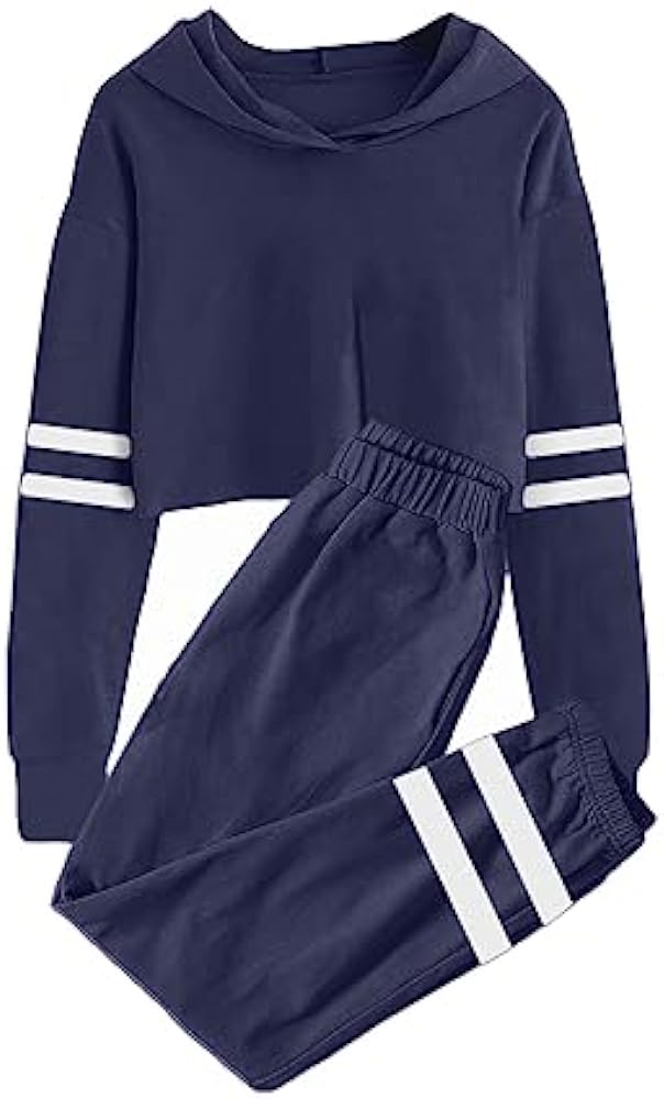 Meikulo Kids 2 Piece Outfits Girls Crop Tops Hoodies Long Sleeve Fashion Sweatshirts and Sweatpants