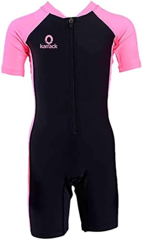 Karrack Girls and Boys One Piece Rash Guard Swimsuit Kid Water Sport Short Swimsuit UPF 50+ Sun Protection Bathing Suits