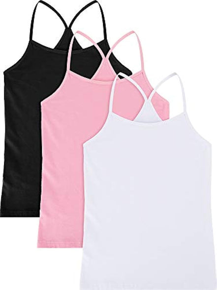 3 Pieces Girls Dance Tank Top Sleeveless Racerback Camisole Undershirts Girl Dancewear for Ballet Dance