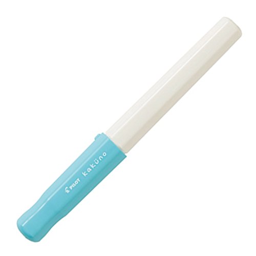 Pilot Kakuno Fountain Pen, White/Turquoise Barrel, Fine Nib (90124)