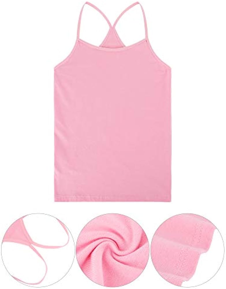 3 Pieces Girls Dance Tank Top Sleeveless Racerback Camisole Undershirts Girl Dancewear for Ballet Dance