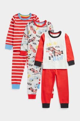 Mothercare Boys EA329 Racing Pyjamas - 3 Pack 2-3Y