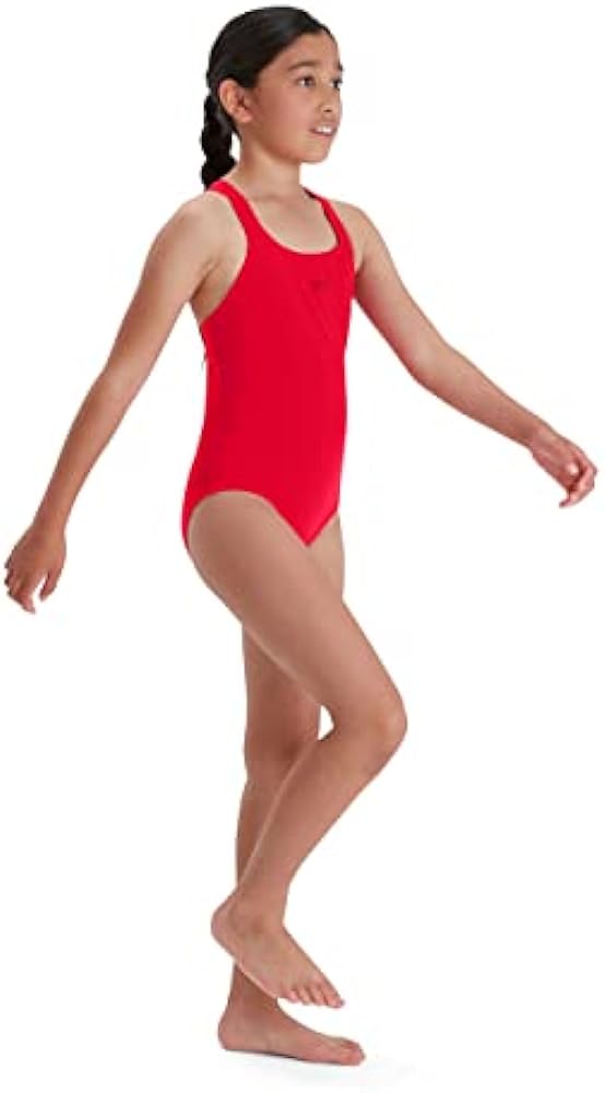 Speedo ECO Endurance+ Medallist Swimsuit, Comfortable, Stylish Design, Extra Flexibility, Junior Girls