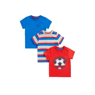 Mothercare Boys EB067 Striker T-Shirts - 3 Pack 2-3Y