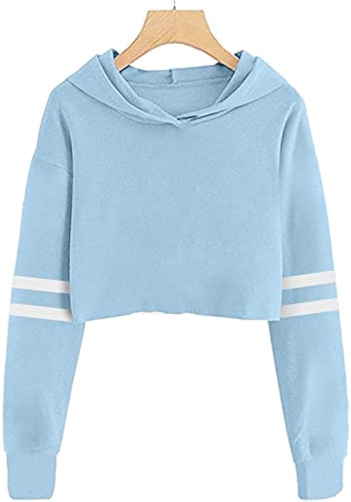 Meikulo Kids 2 Piece Outfits Girls Crop Tops Hoodies Long Sleeve Fashion Sweatshirts and Sweatpants