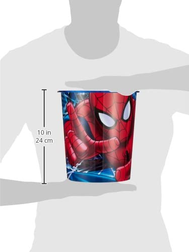 Boyz Toys Plastic Dustbin Disney Ultimate Spiderman Dustbin, Red/Blue,5 Litre Capacity ,2248