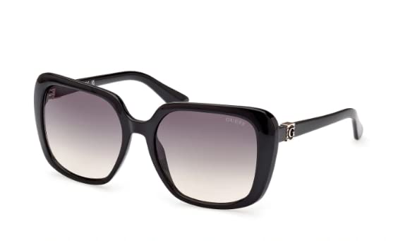 Guess GU786301B58 Square Shape Full Rim Sunglasses for Women, 58 mm Lens Width, Shiny Black/Gradient Smoke
