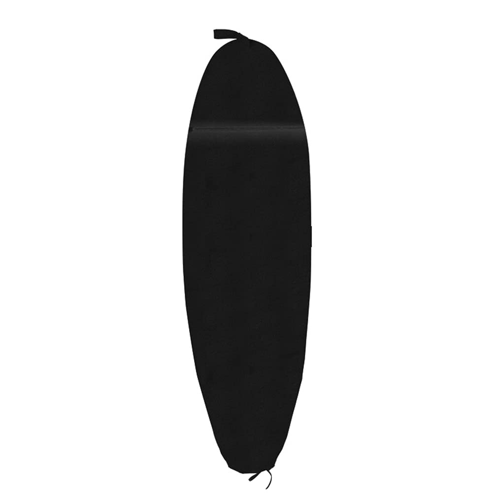 ikasus Surfboard Sock Cover Surfboard Protective Case with Drawstring Sealing Waterproof Dust Proof Storage Bag Surf board Lightweight Board Bag Surfing Board Accessories Black 230cmx50cm