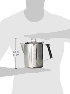 GSI Outdoors Glacier Stainless Steel Percolator Coffee Pot with Silicone Handle for Camping and Backpacking | For Individuals and Groups